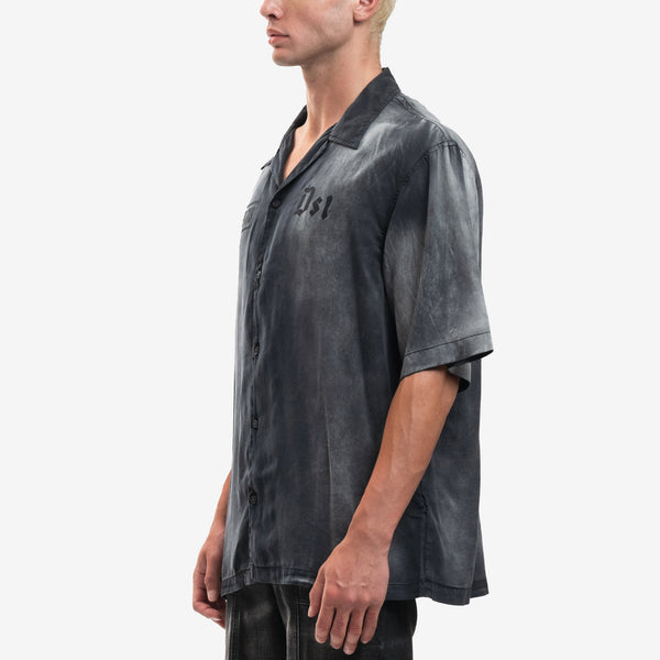 Mens DIESEL Clothing Brand Bleach Spray SS Shirt in Black