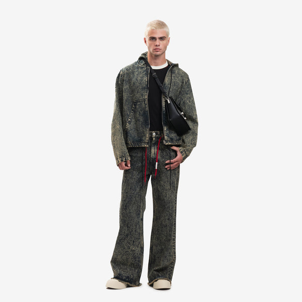 Mens MARNI Zip Hoodie Marble Dyed Zip Hoody in Nomad