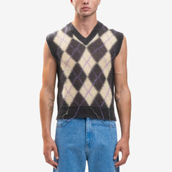 Argyle Light Mohair Sweater Vest