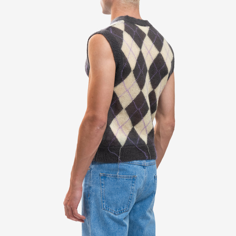 Argyle Light Mohair Sweater Vest