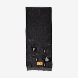 Maison Margiela MM6 Unisex Destroyed Rib Scarf in Black/Beige