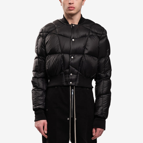 Rick Owens Mens Runway Cropped Flight Down Bomber Jacket