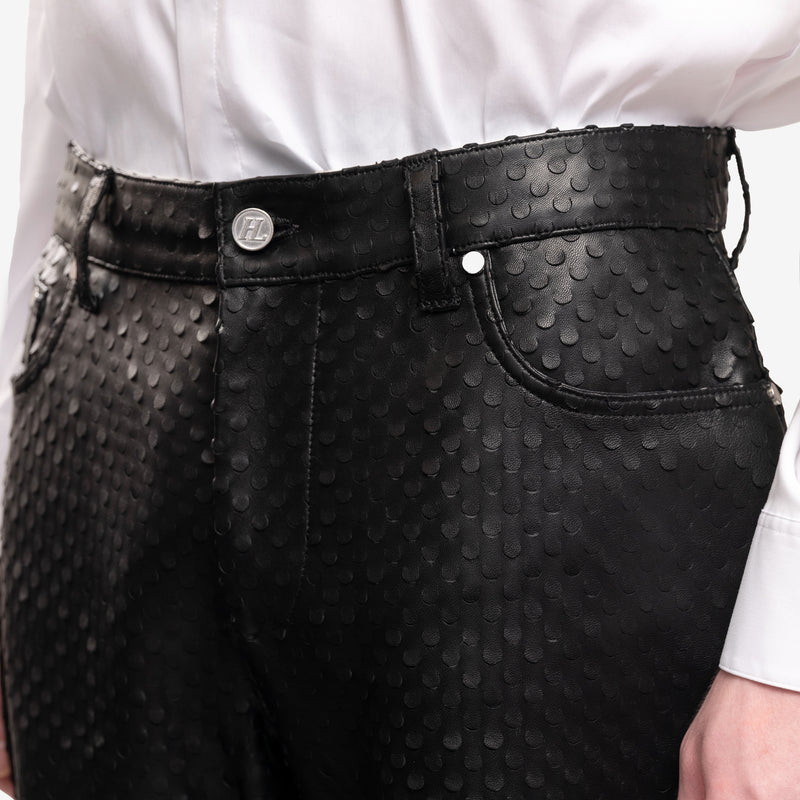 Hole Punch Leather Worker Pants