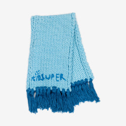 Unisex Kidsuper Hand Knit Chunky Scarf in Blue