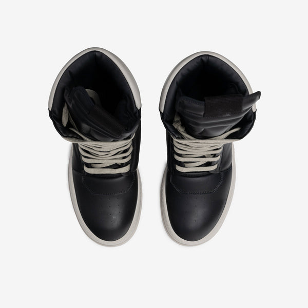 Rick Owens Shoes Mens Mega Bumper Geobasket Sneakers in Black/Pearl/Pearl