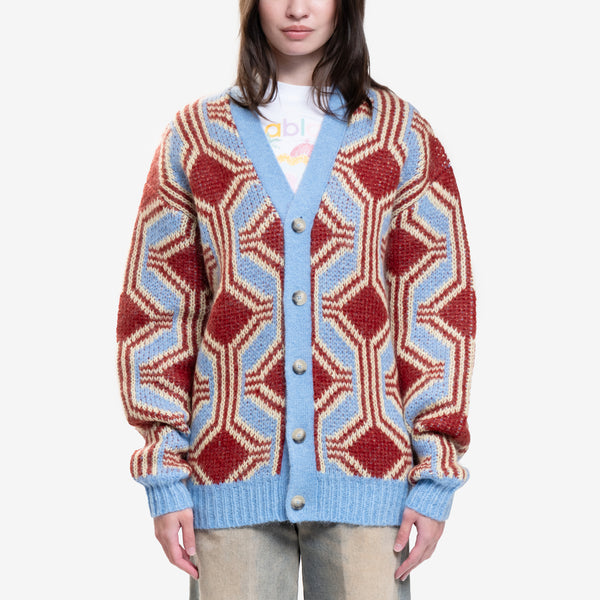 Le Cardigan Mohair Geometrique