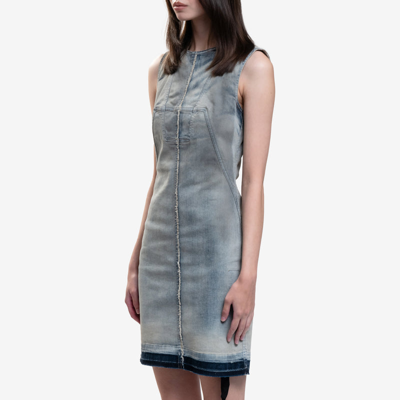 Womens Splintered Denim Dress