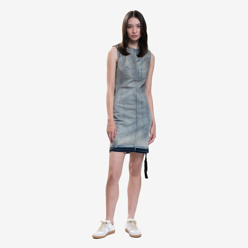 Womens Splintered Denim Dress