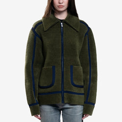 Mens Drôle de Monsieur Knit - La Veste Maille in Green