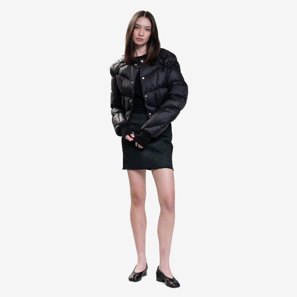 Rick Owens Mens Runway Cropped Flight Down Bomber Jacket