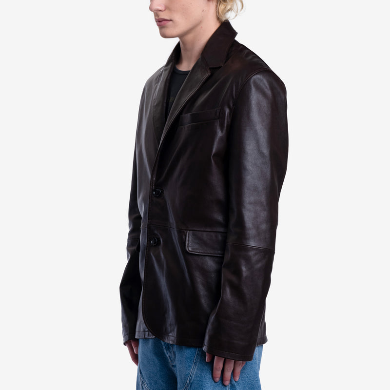 Leather Two Button Jacket