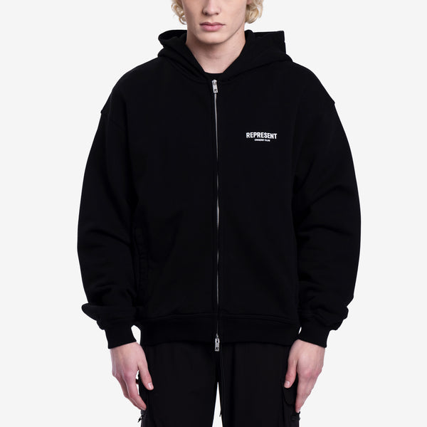 Mens Represent Clothing - Owners Club Zip Hoodie in Black