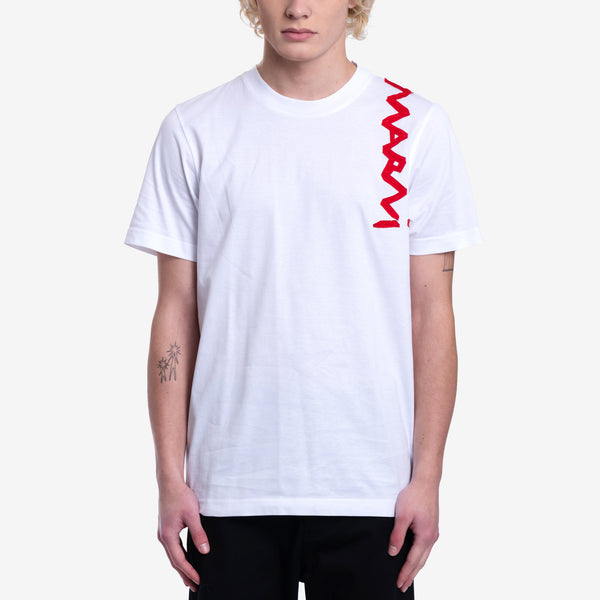 Mens MARNI - Mending Logo T-Shirt in Lily White