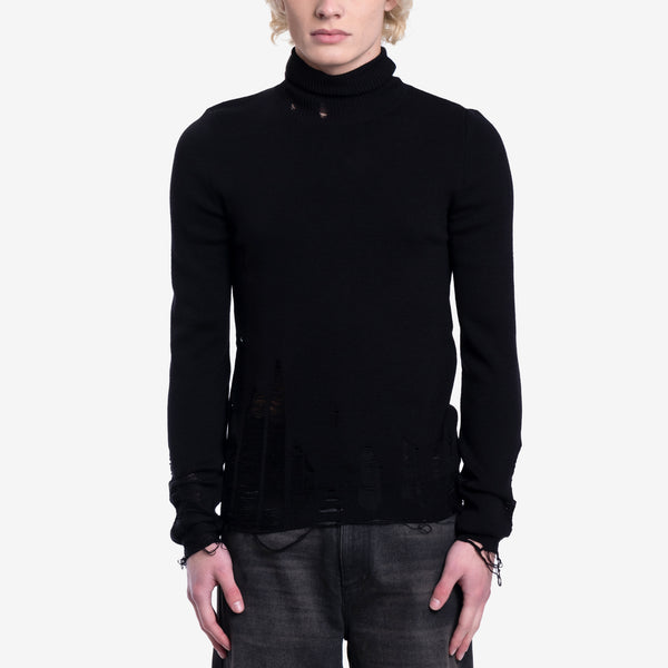 Destroyed Turtleneck Sweater