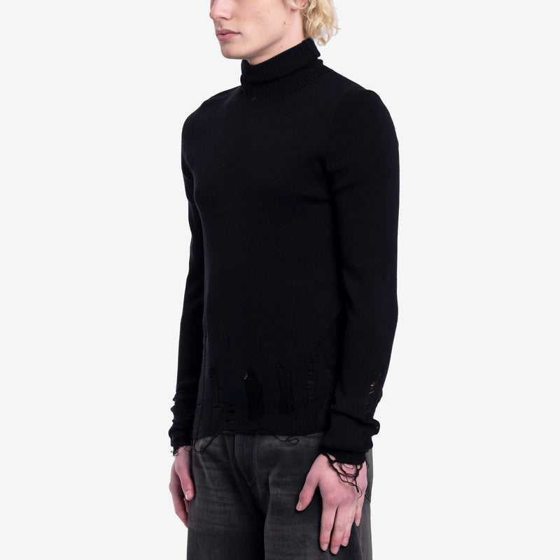 Destroyed Turtleneck Sweater