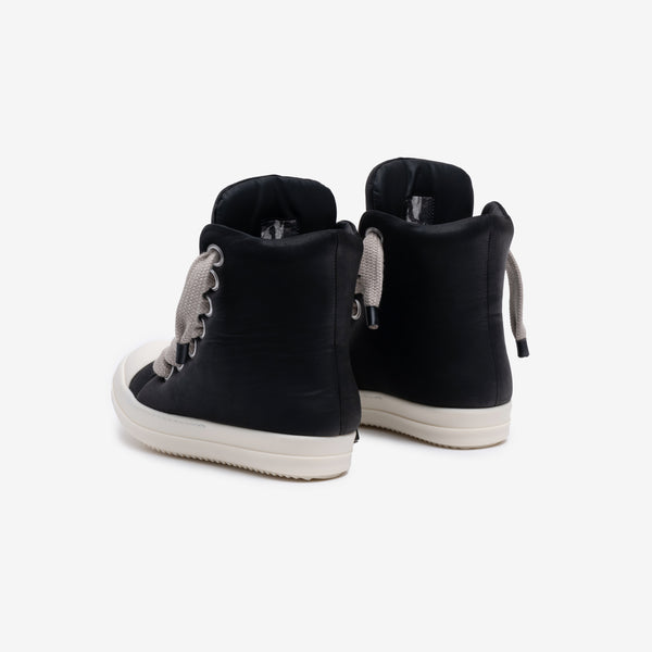 Womens Rick Owens Jumbo Laced Padded High Sneaks in Black