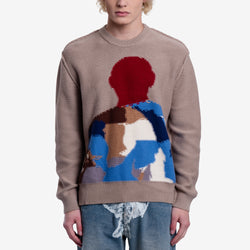 Reverse Intarsia Figure Sweater