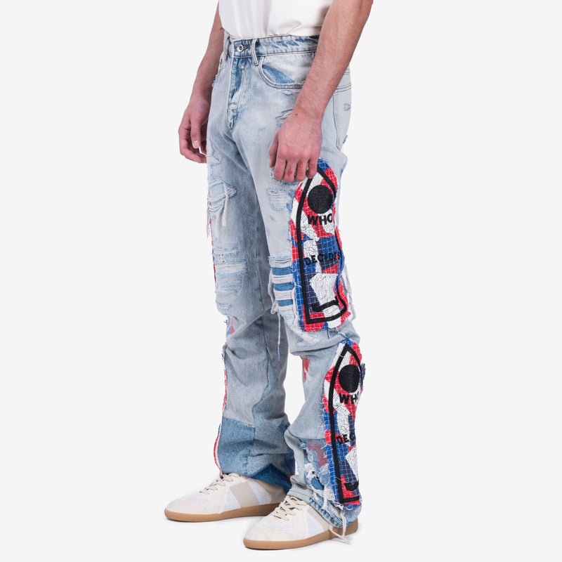 Mens Who Decides War Glory Jeans in Multicolour