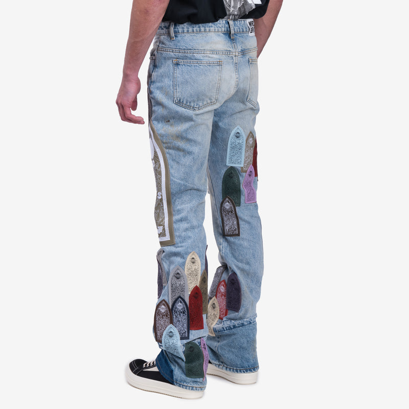 Mens Who Decides War Pastel Jeans in Multicolour 