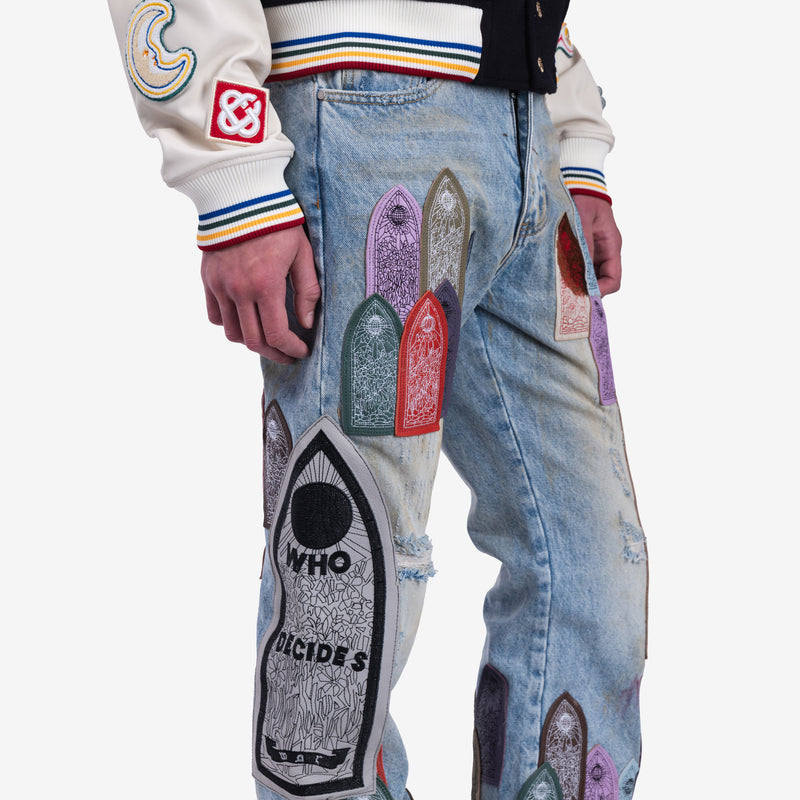 Mens Who Decides War Pastel Jeans in Multicolour 