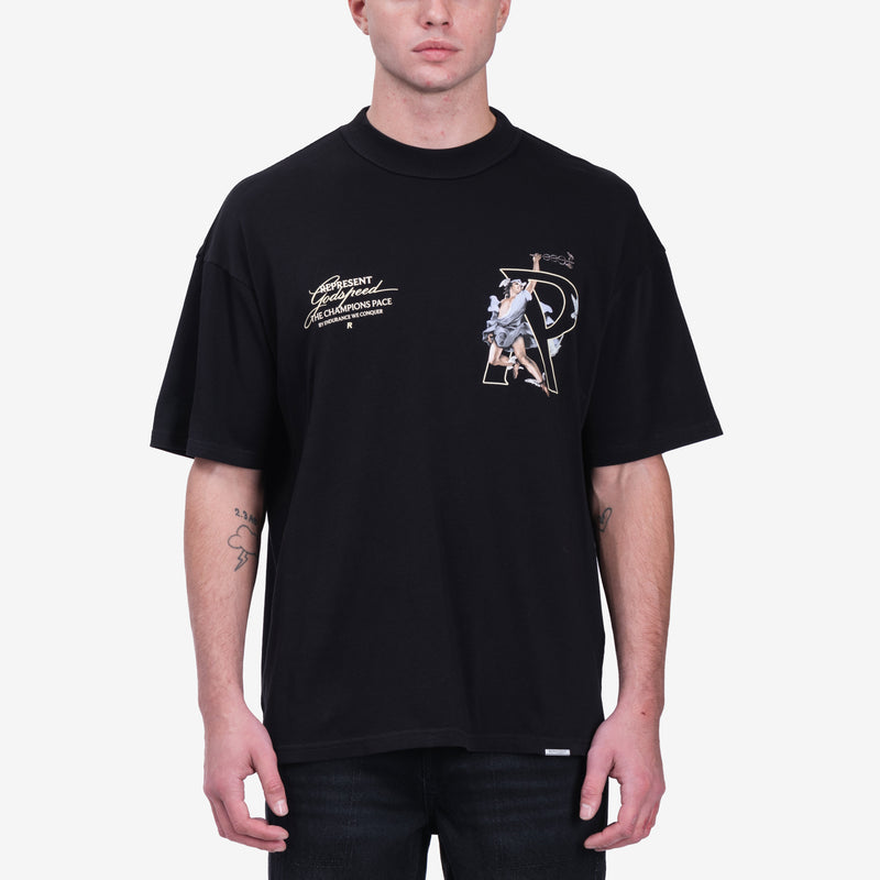 Mens Represent Clothing Hermes T-Shirt in Jet Black