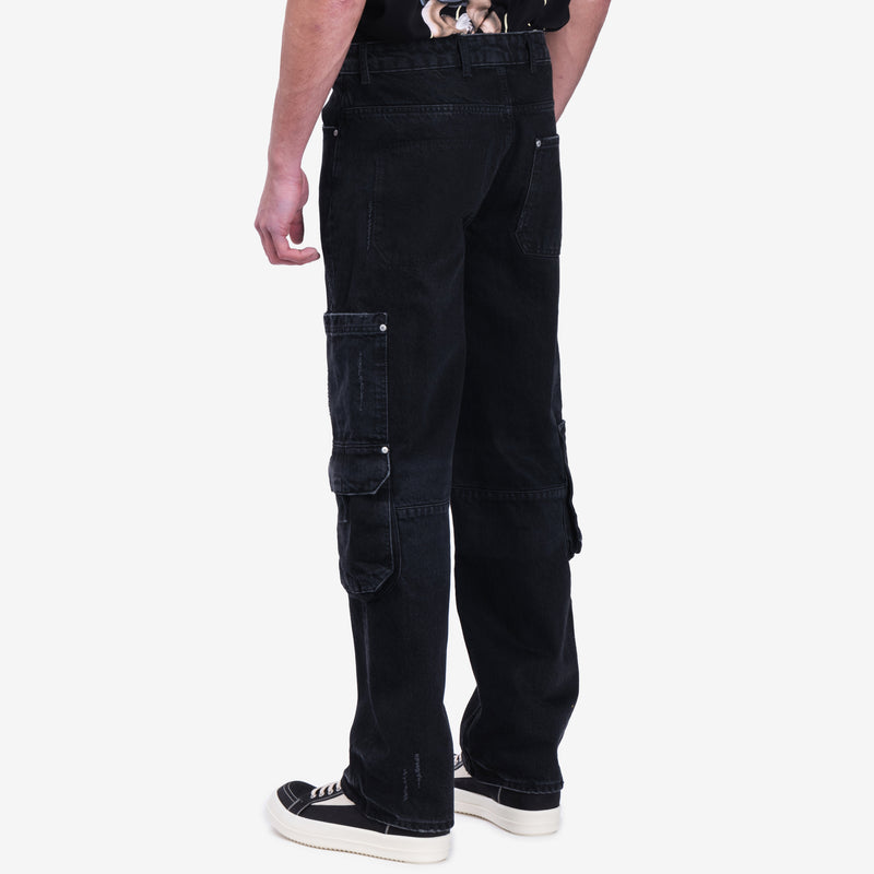 Represent Clothing Mens R3 Workshop Jeans in Black