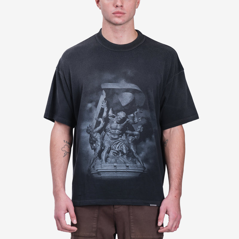 Mens Represent Clothing Atlas T-Shirt in Stained Black