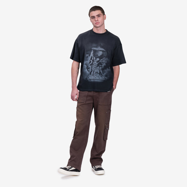 Mens Represent Clothing Atlas T-Shirt in Stained Black