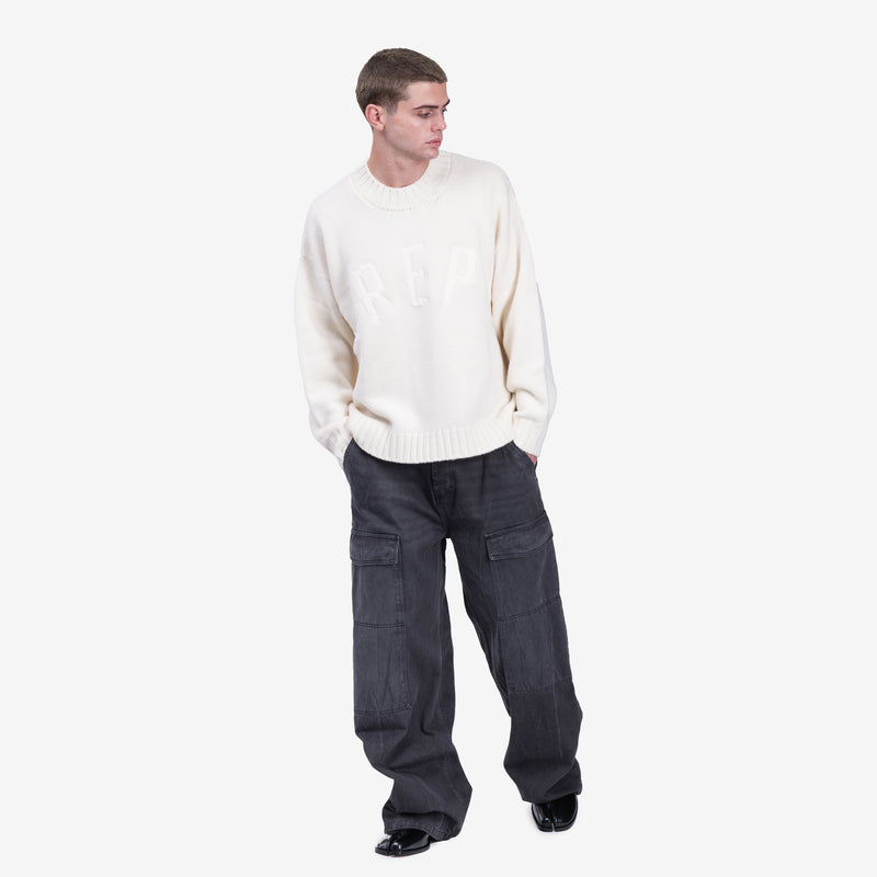 Mens Represent Clothing Rep Sweater in Oat