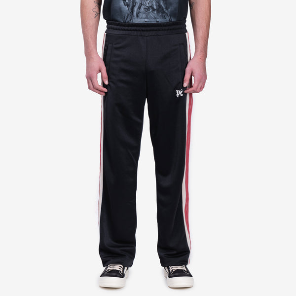 Mens Palm Angels Track Pants Monogram Colorblock in Black