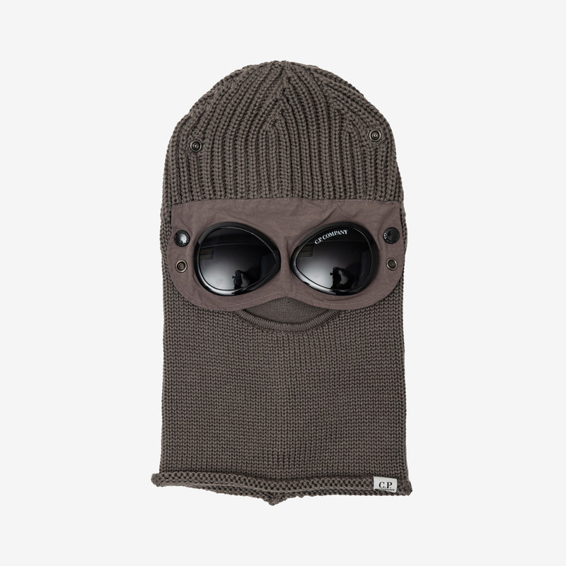 C.P. Company Mens Extra Fine Merino Wool Goggle Balaclava in Walnut