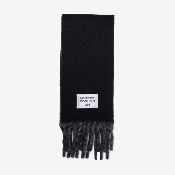 Logo Label Fringed Scarf