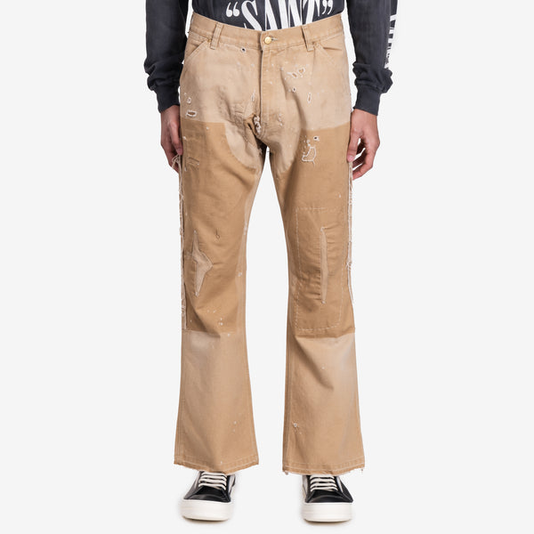 Saint Mxxxxxx Mens Double Knee Carpenter Pants in Beige