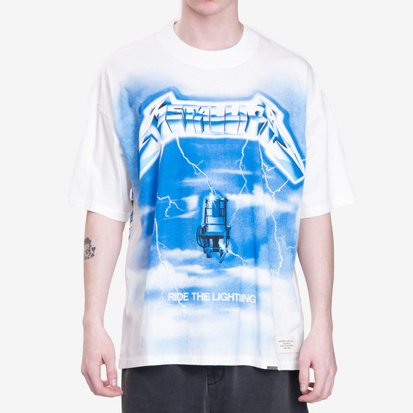 Mens Represent Clo Metallica Ride the Lightning T-Shirt in Flat White