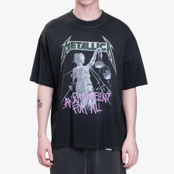 Mens Represent Clo Metallica Justice T-Shirt in Stained Black