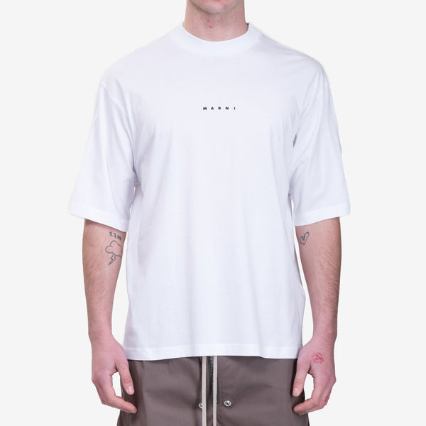 Mens MARNI Mini Logo T-Shirt in Lily White