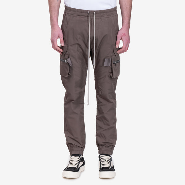 Mens Rick Owens SS25 Hollywood Mastodon Cargo Pants in Dust