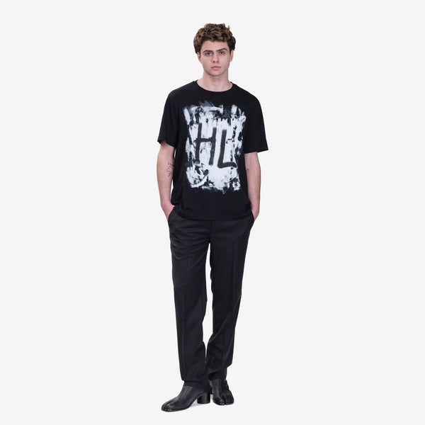 Helmut Lang Mens Tapered Wool Trousers in Black