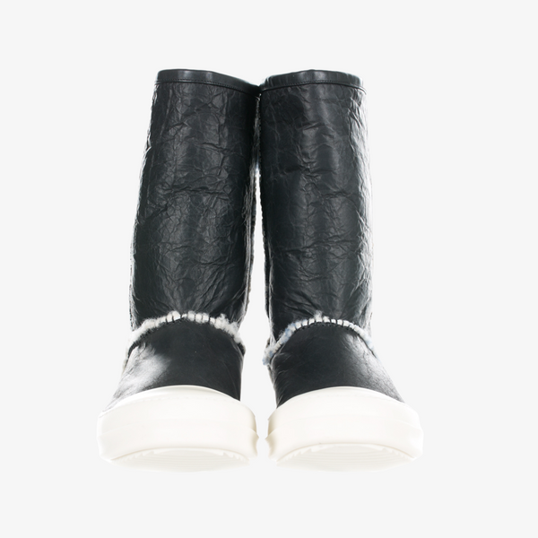 Rick Owens mainline - Mens Shearling Ankle Boots in Black