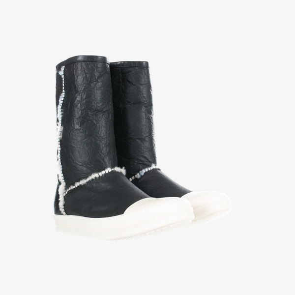 Rick Owens mainline - Mens Shearling Ankle Boots in Black