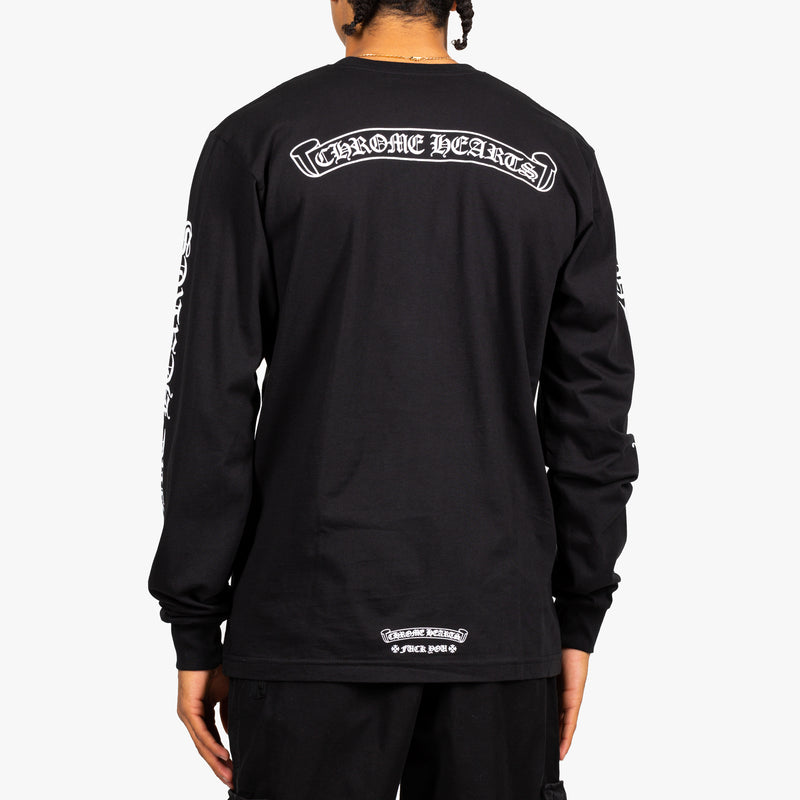 Chrome Hearts Unisex Cemetery Cross Scroll Tee in Black