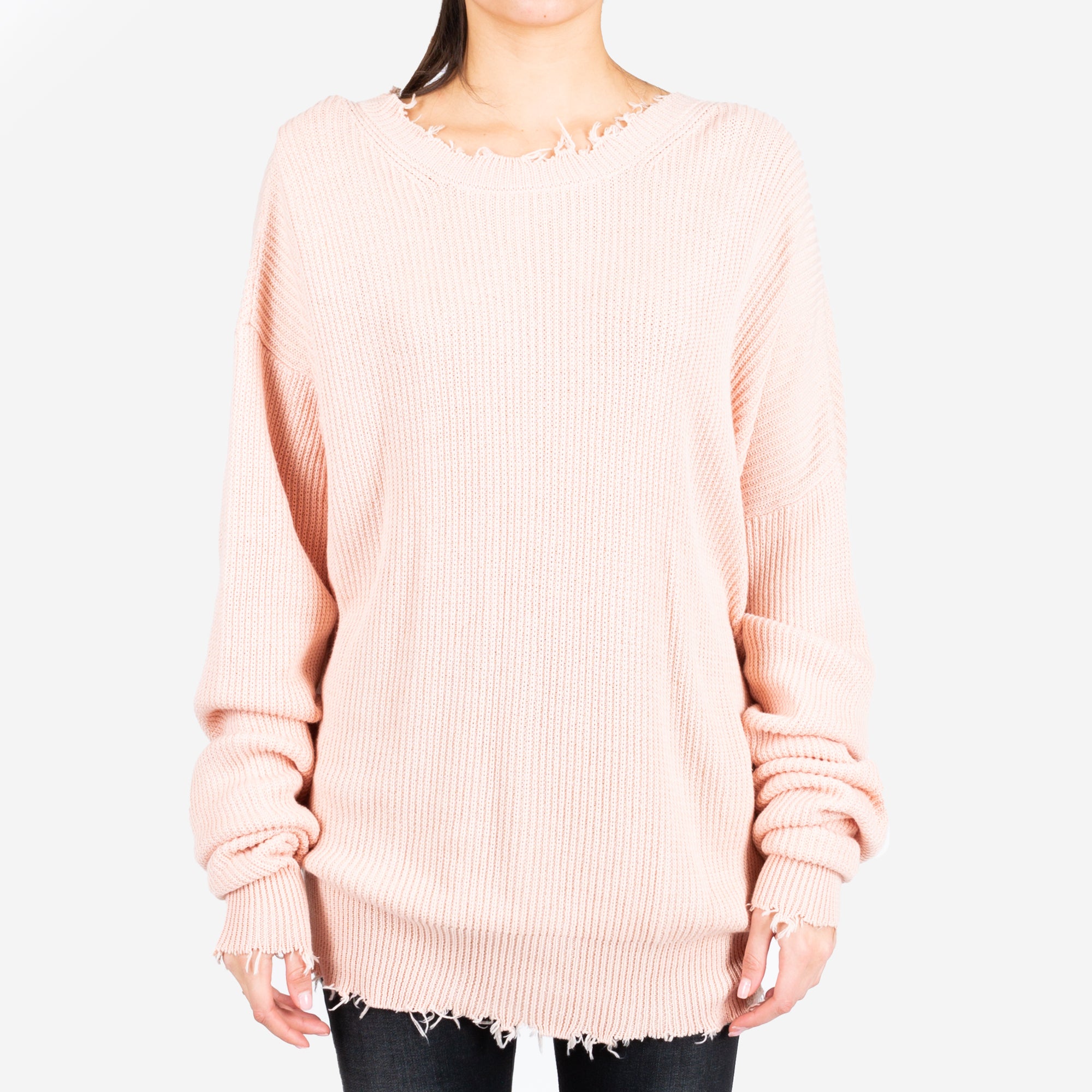 Unravel Project Ben Taverniti - Ribbed Oversized Sweater in Light Pink