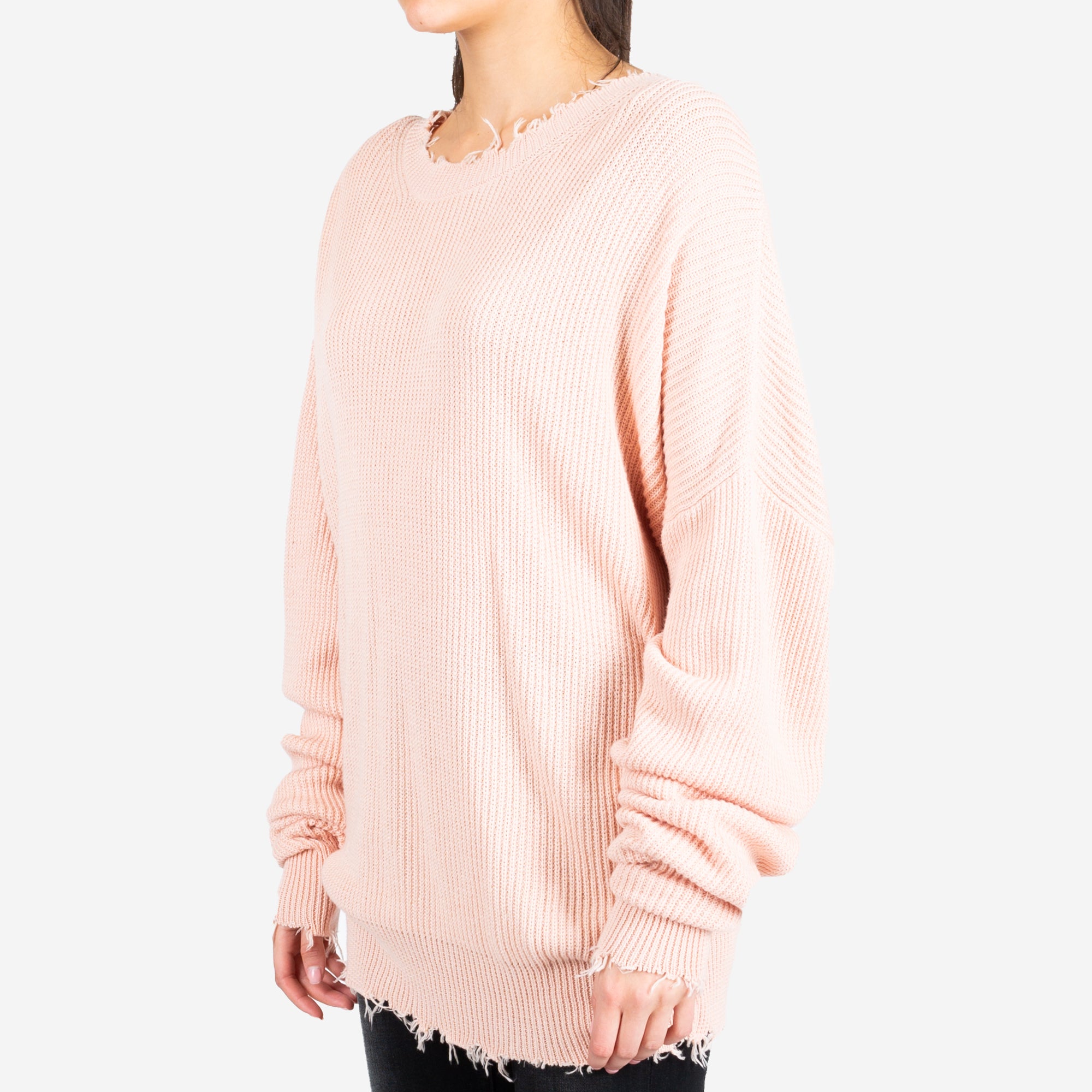 Unravel Project Ben Taverniti - Ribbed Oversized Sweater in Light Pink