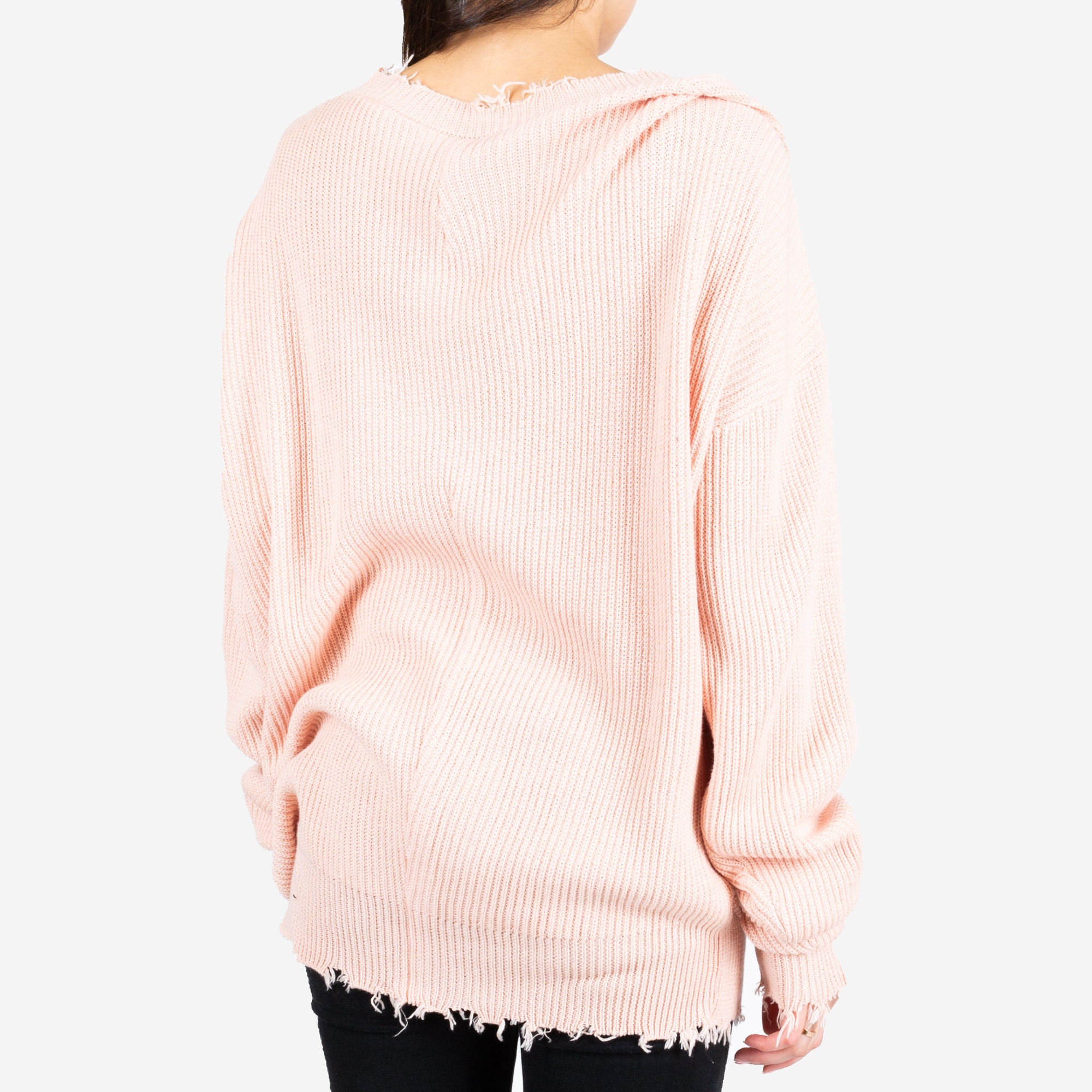 Unravel Project Ben Taverniti Ribbed Oversized Sweater in Light Pink XXS Light Pink