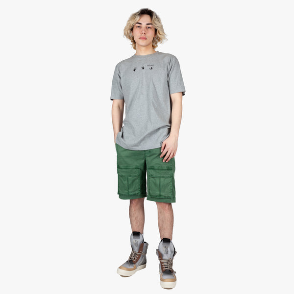 Juun.J Mens Front Cargo Shorts in Khaki Green