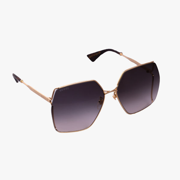 GUCCI Eyewear Womens Gold Square Metal Sunglasses