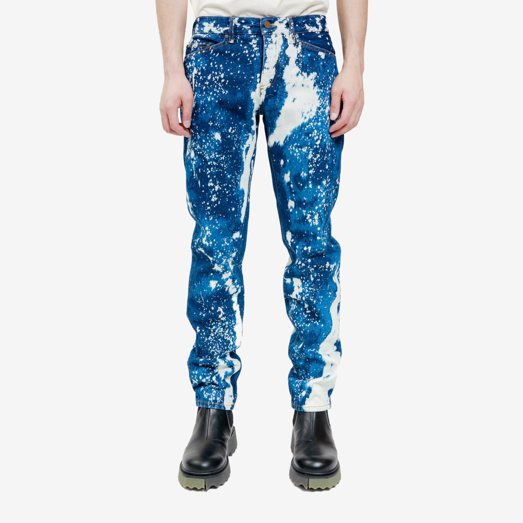 GALAXY LOOSE DENIM PANTS in blue - Palm Angels® Official