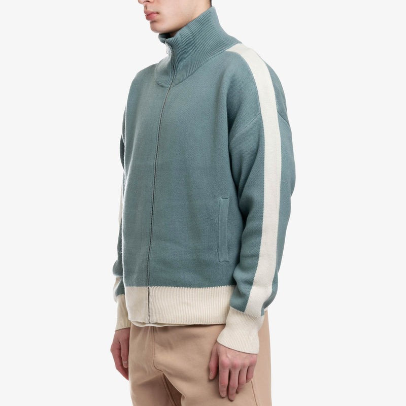 Track Jacket Khaki Cotton Knit and Cashmere