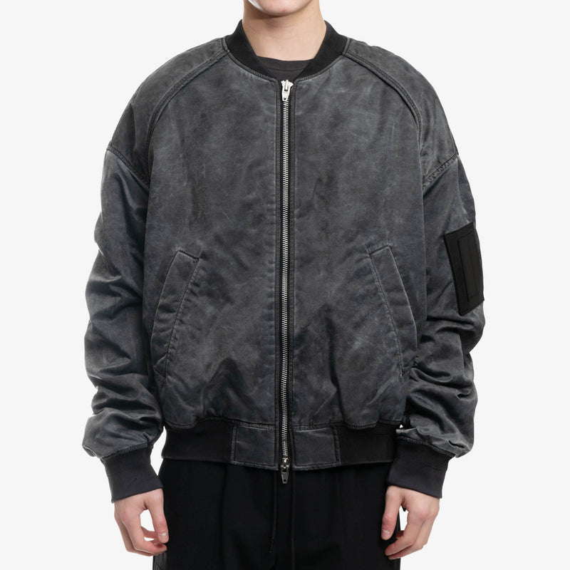 Juun.J - Garment Dyed MA-1 Bomber Jacket in Grey