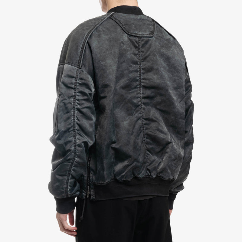 Juun.J - Garment Dyed MA-1 Bomber Jacket in Grey